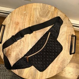 Black Quilted Puffer Belt Bag Fanny Pack